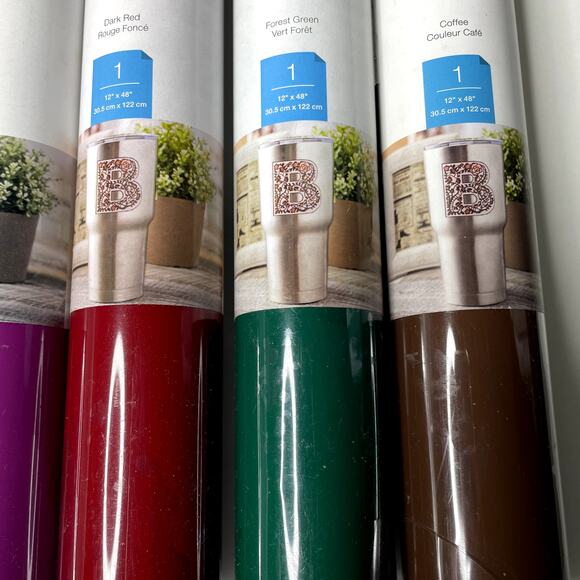 Lot of 6 — Cricut PERMANENT GLOSSY Premium Vinyl Sheets Rolls — Mixed Colors NEW - Picture 4 of 10